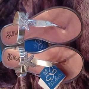Silver starfish sandals. Gel-like. Never worn size 8
